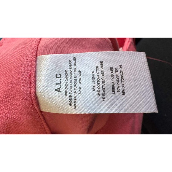 A.L.C. Mateo Shorts Pink Hue Linen Blend 8 High Rise Pleated Euro Summer Boho - Picture 7 of 7